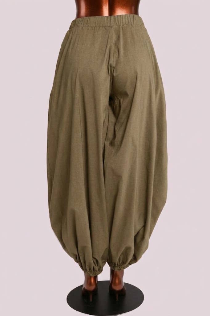 Wide Balloon Hem Long Pants