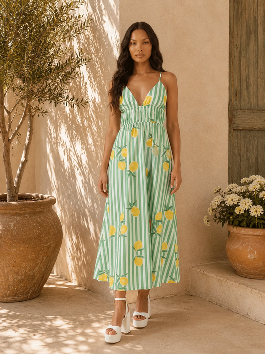 Amalfi Lemon Maxi Dress