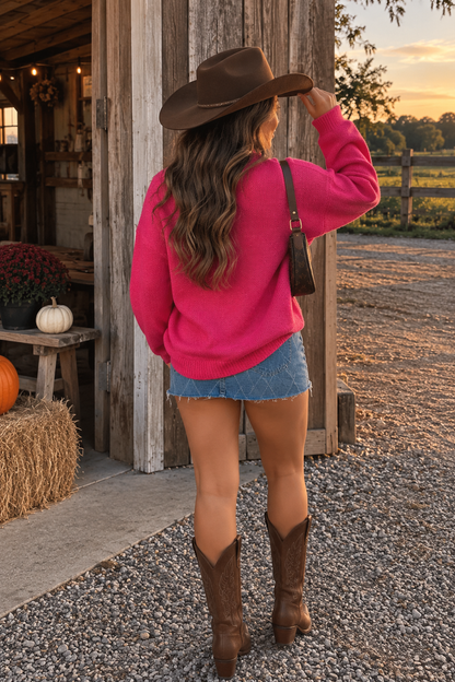 The Rodeo Rose Knit Top