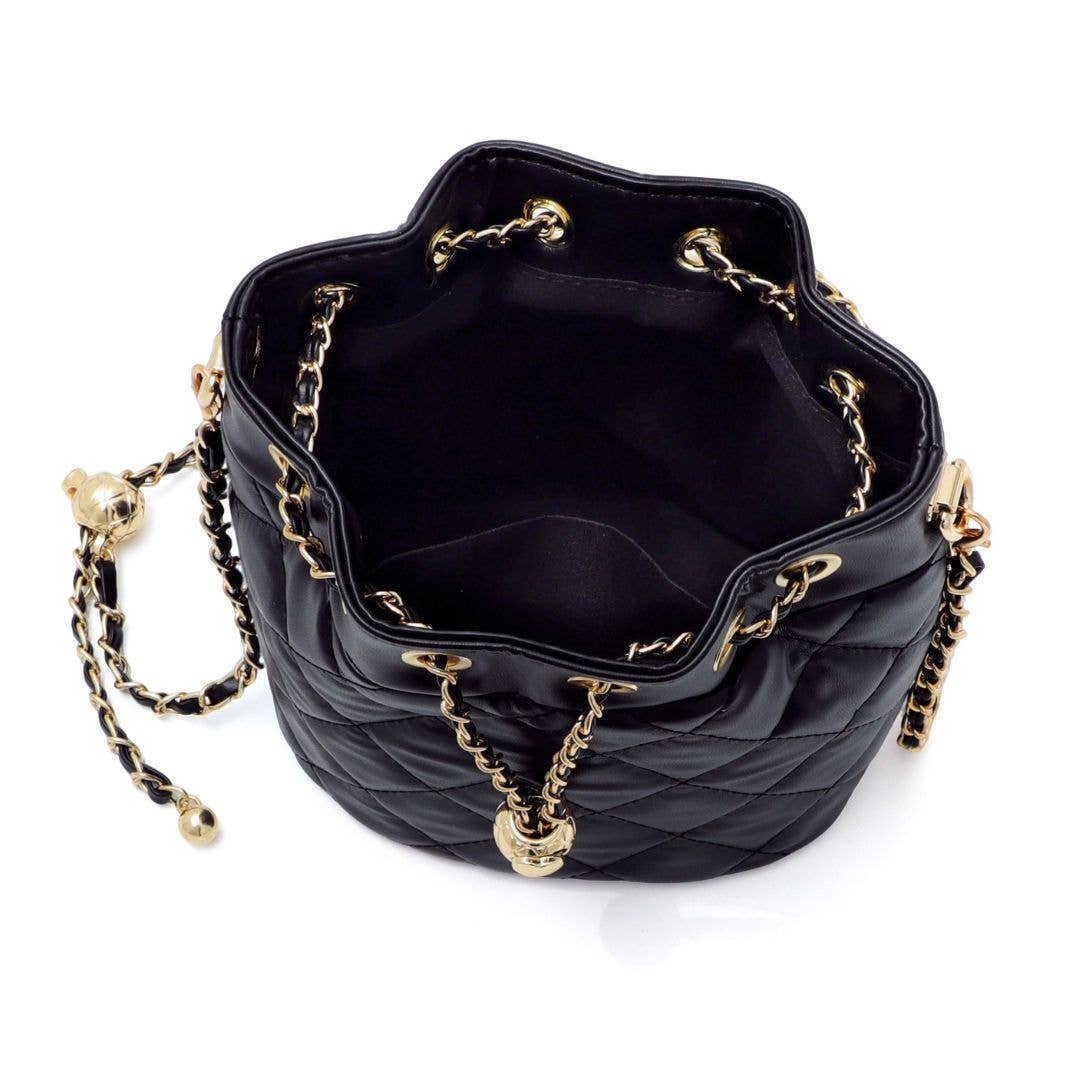 Adornia Quilted Chain Bucket Bag
