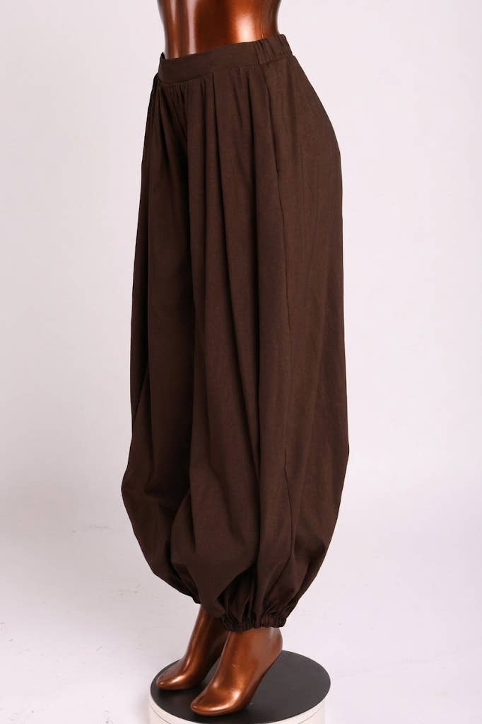 Wide Balloon Hem Long Pants