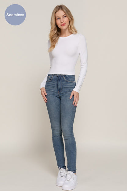 Rib Seamless Long Sleeve Top