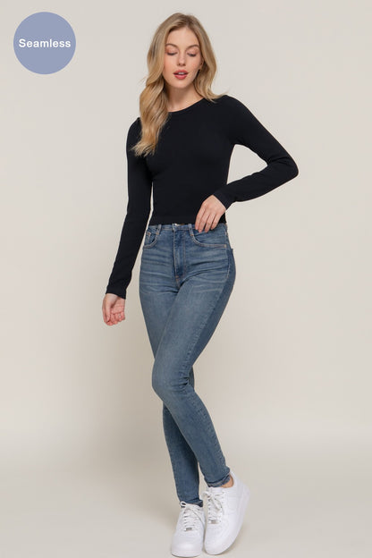 Rib Seamless Long Sleeve Top