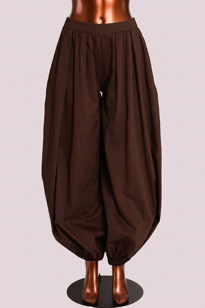 Wide Balloon Hem Long Pants