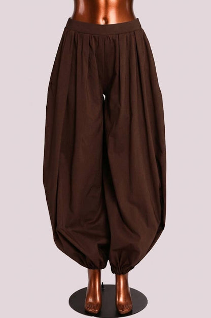 Wide Balloon Hem Long Pants