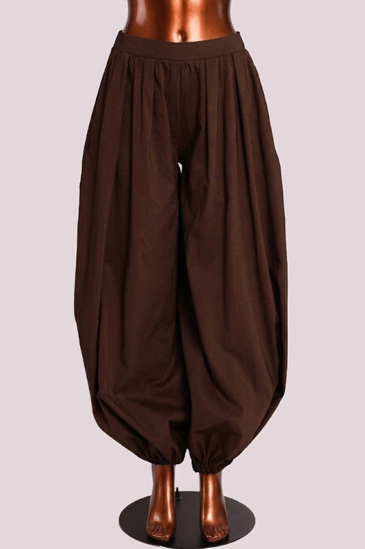 Wide Balloon Hem Long Pants