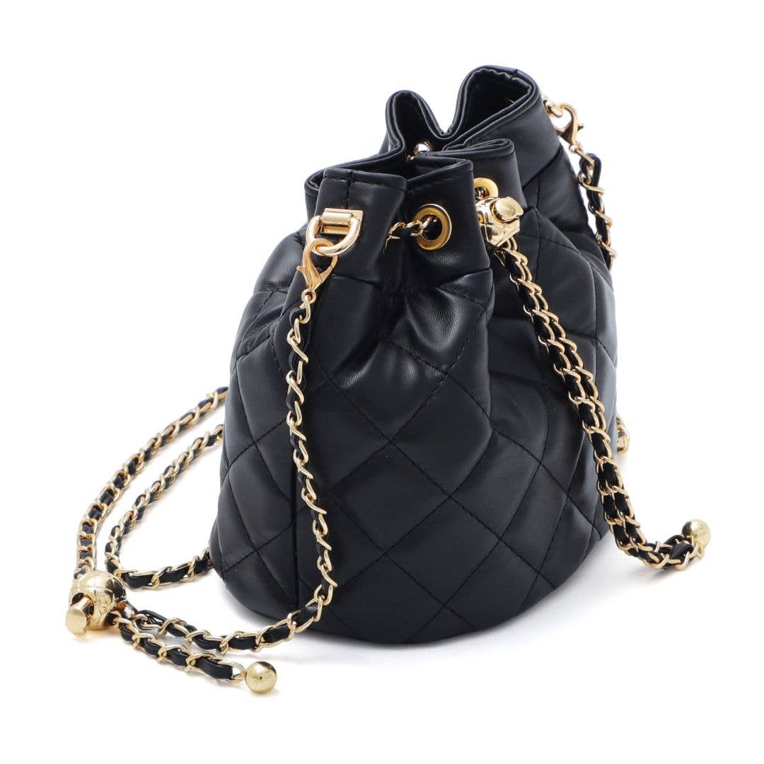 Adornia Quilted Chain Bucket Bag