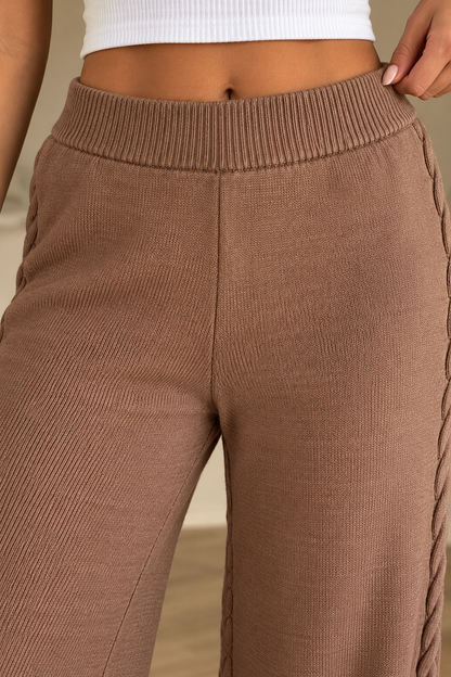 Mocha Cable Knit Pants