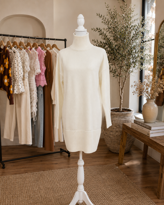 Vestido de punto de cuello alto Aspen