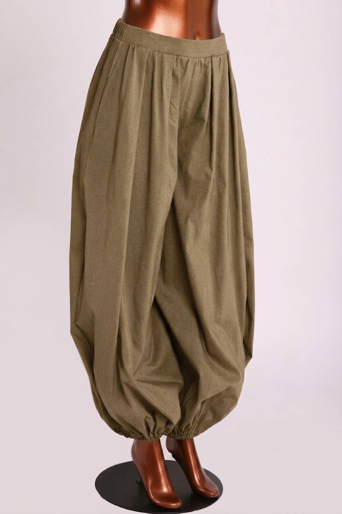 Wide Balloon Hem Long Pants