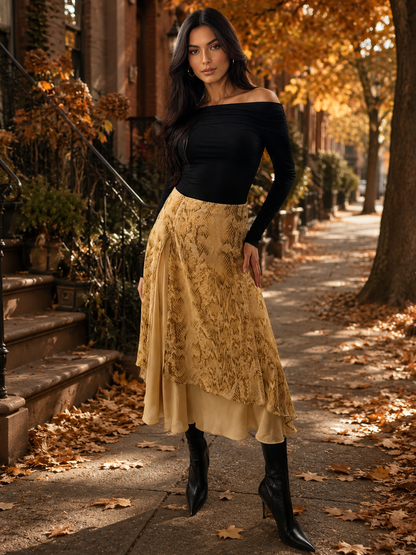 The Sienna Serpent Midi Skirt