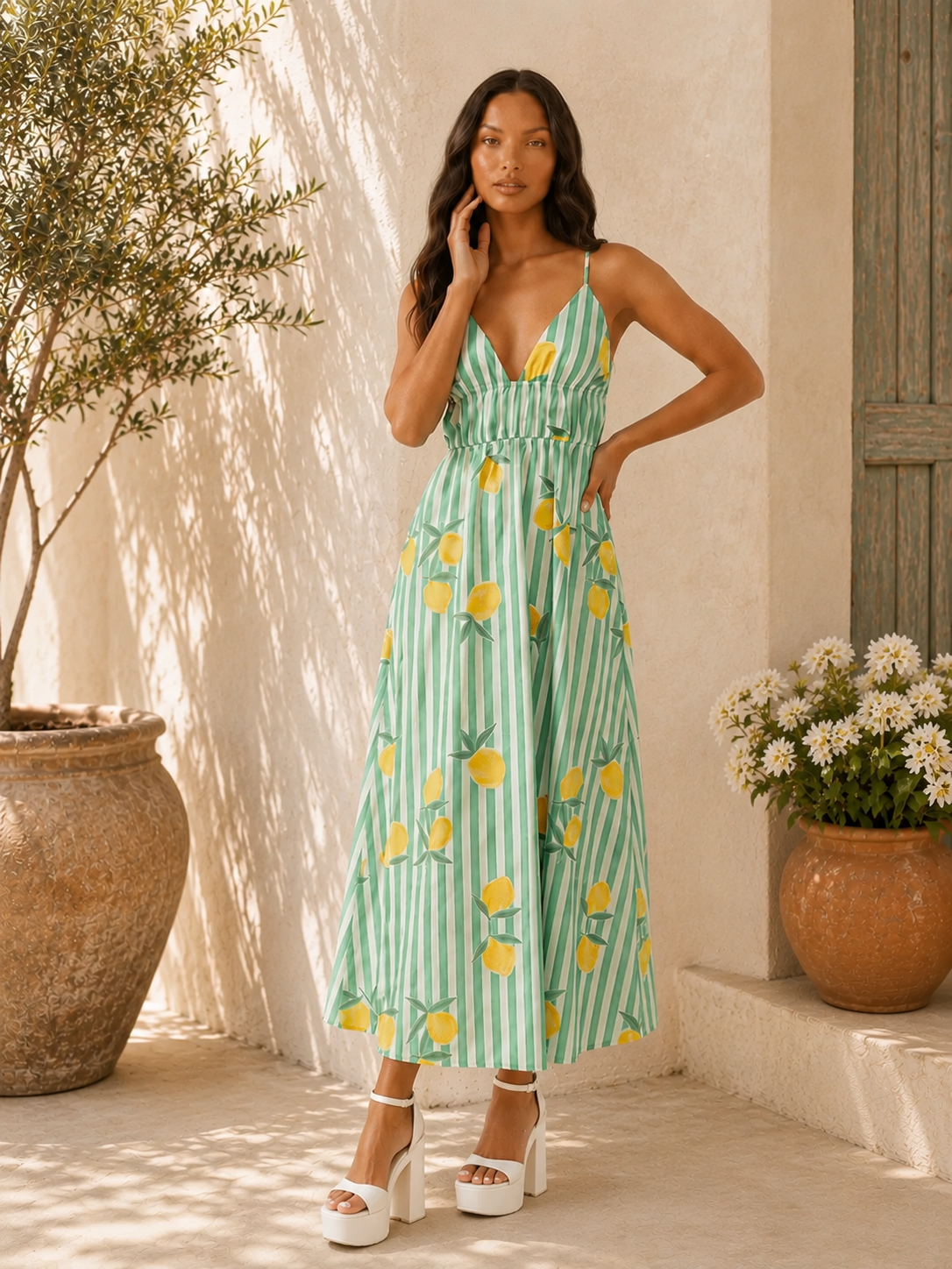 Amalfi Lemon Maxi Dress