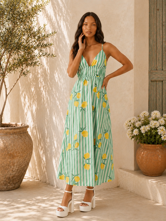 Amalfi Lemon Maxi Dress