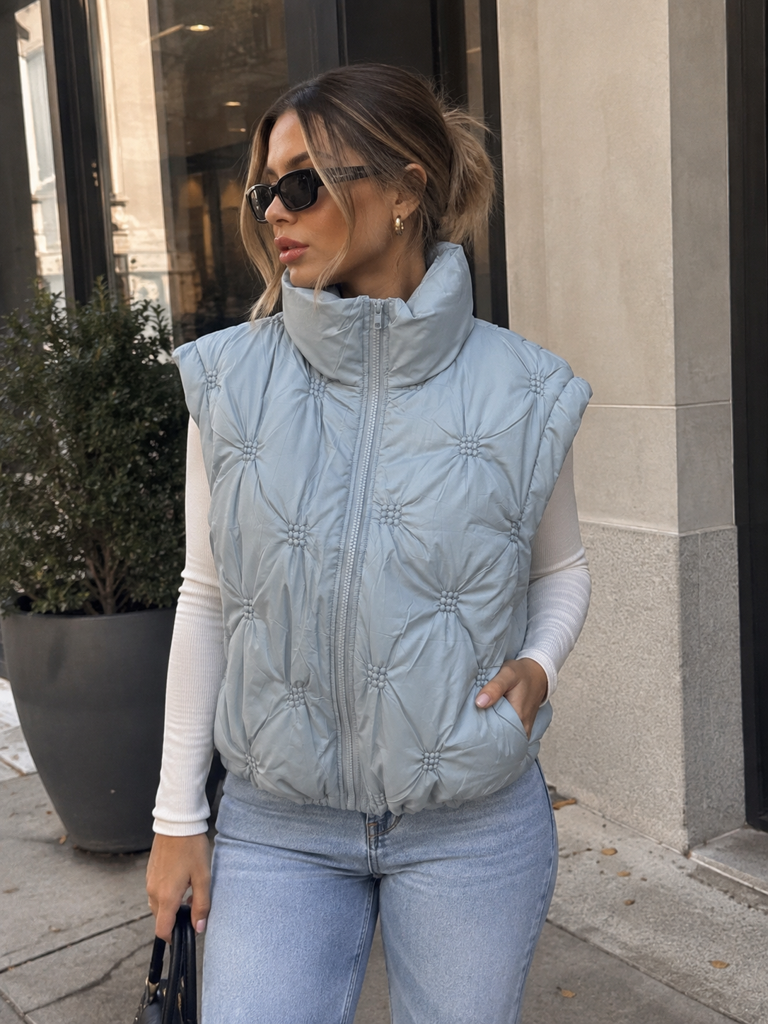 The Powder Blue Puffer Vest