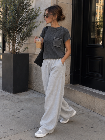 Zenana Charcoal Cozy Knit Vest