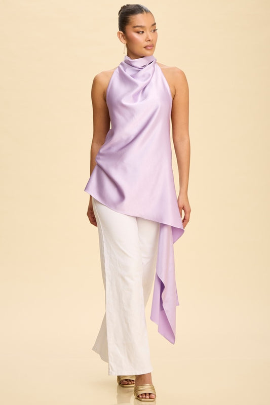 Top con drapeado Lavender Muse