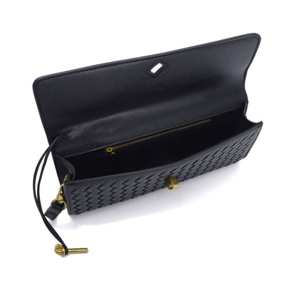 Adornia Woven Baguette Bag — Black