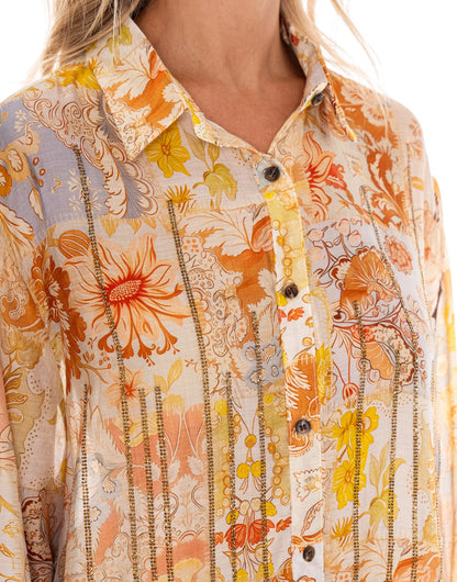 Floral Button-Down Top