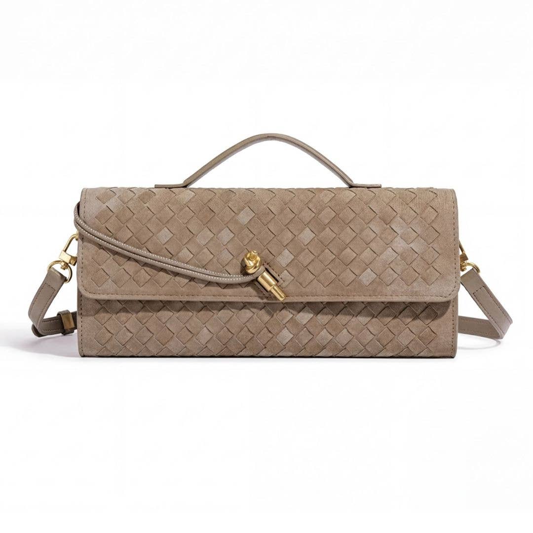 Adornia Woven Baguette Bag — Taupe